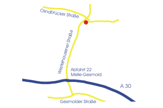 Die Autobahnbfahrt f&uuml;hrt Sie direkt auf die Westerhausener Stra&szlig;e.